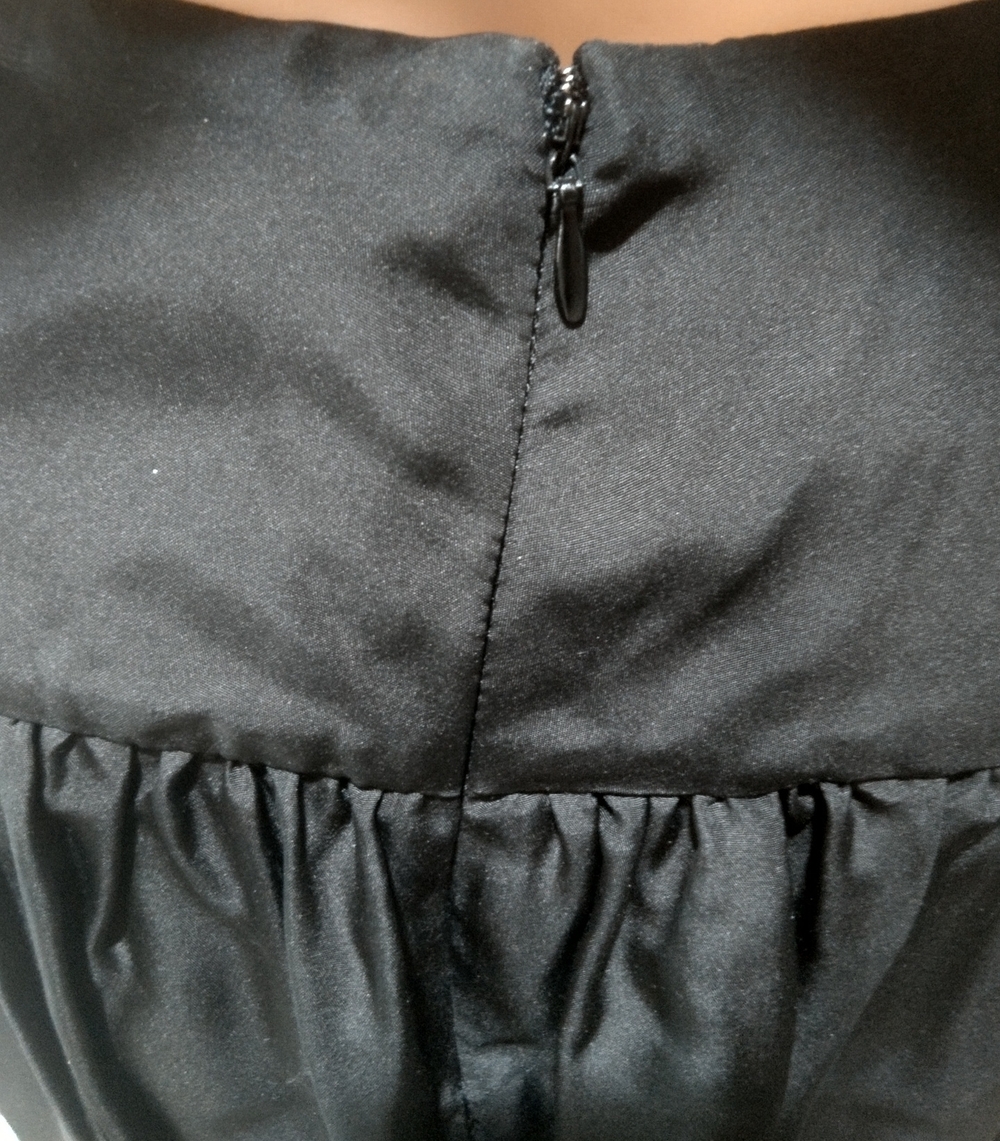 Patrick Christopher 100% Silk Classic Black Gathered Midi Skirt - Picture 4 of 6